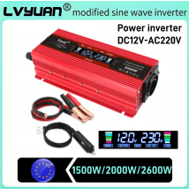 Display LCD Convertitore di potenza 1500W/2000W/2600W Inversor per auto DC12V a AC220V Convertitore di tensione presa UE