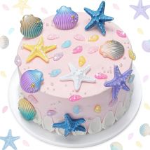 1PC Seestern Shell Kuchen Dekorationen Harz Strand Thema Kuchen Topper Unter Dem Meer Ozean Geburtstag Party Decor DIY Telefon Fall handwerk