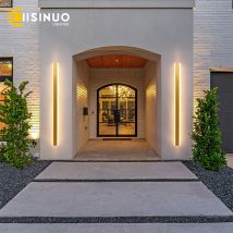 Garage esterno Portico Illuminazione LED Applique da parete lunghe Luminosità Lampada da giardino Nero Oro Bianco Grigio 85v 265v Villa Sconce Luminaire