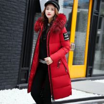 Frauen Parkas Mit Kapuze Langarm Pelz Kragen Solide Dicke Midi Parka Zipper Taschen Casual Warme Mantel Oberbekleidung Winter 2024