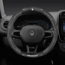 Auto-Lenkradbezug aus Kohlefaser-Leder für Renault Talisman Laguna Sandero Scenic Kadjar Captur Clio KWID Megane 2-Staubwedel