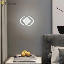 Luz LED redonda y cuadrada para pared, luz de tres colores con atenuación de temperatura, 85v-265v, moderna y sencilla, para pasillo, cabecera y porche, Color blanco y negro