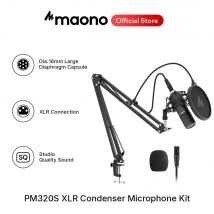Maono PM320S XLR Kondensatormikrofon-Set, professionelles Nierenmikrofon für Gesangsaufnahmen im Studio, Streaming, Voice-Over und Heimstudio