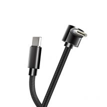 Cavo USB tipo C a USB C PD a gomito da 90 gradi intrecciato in nylon per iPhone Samsung per cavo di ricarica rapido Tesla da 60 W Cavo USB-C
