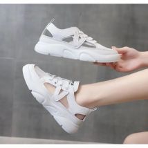 Comemore 2023 New Spring White Women's Shoes All-match Casual Leisure Pump Sports Sandals Summer Flat Hollow Out Mesh Sneakers