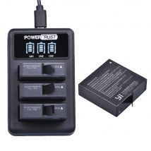 AZ16-1 Ersatzakku / LED 3-Kanal-USB-Ladegerät für Xiaomi Yi 2 4K/ yi lite/ YI 4K+ Action-Kamera