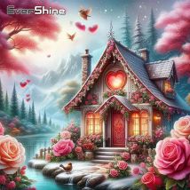 Evershine Diamant Malerei Landschaft Haus voller Diamant Mosaik Garten DIY Berg Stickerei Blume Rose handgemachtes Geschenk