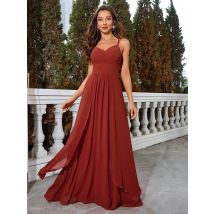 Uni thorse Chiffon Brautjungfer kleid elegantes Damen Abendkleid