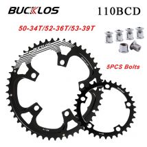 BUCKLOS 110BCD Chainring Road Bike Chainring 50-34T 52-36T 53-39T Folding Bicycle Chainwheel 110 BCD Bicycle Crown