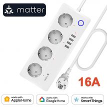 Arumny Matter Ciabatta Smart Multi Presa Presa di prolunga elettrica Adattatore cavo Spina EU Kr Apple Google Home SmartThings
