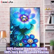 100 % Feenstaub-Diamantgemälde, Kreuzstich, Schmetterling, Diamant-Stickerei, Blume, voller Kristall, Strass, Mosaik, Kunsthandwerk, Geschenk