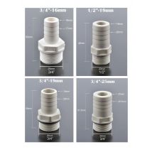 Plastic Hose Fitting 8/10/12/16/20/25mm Barbed Tail 1/2" 3/4" BSP ABS Male Thread Connector Joint Coupling Adapter Pipe Fitting