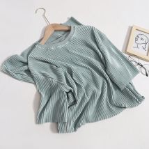 Frauen Frühling Sommer solide plissiert faul Kleid lose elastische mittellange Kleid lässig O-Ausschnitt kurz ärmel ige Oberbekleidung Strickkleid