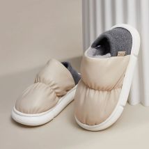UTUNE Winter Warm Cotton Slippers for Women Men, Soft Non-slip Indoor House Shoes, Cozy Fleece Unisex Couple Home Slides