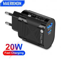 20w USB PD Ladegerät Dual Ports Schnell ladung 3,0 Wanda dapter Handy Ladegerät Schnell ladung für iPhone 15 14 Xiaomi Samsung