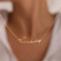 Benutzerdefinierte Namenskette, personalisierte goldene Halsband-Edelstahl-Halsketten für Frauen und Männer, individueller Schmuck, Paar-Geschenk