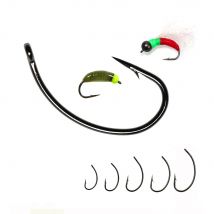 100/500 pezzi # 8~ # 16 Ami per legare mosche Ninfa Bug Gamberetti Scud Pupae Larve Caddis Mosche Ami da pesca