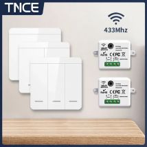 TNCE RF433MHz Mini bezprzewodowy pilot zdalnego sterowania włącznik światła 1/2/3 Gang 86 nadajnik ścienny przycisk przełącznika przełącznik panelu ściennego
