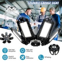 Illuminazione per Garage pieghevole 120W LED Light E26 E27 lampada da soffitto LED High Bay Lights lampadina deformabile UFO Garagenleuchte per officina