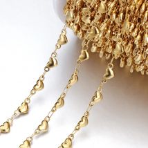 1Meter 4mm 5mm Edelstahl Gold Farbe Liebe Herz Link Kette Handgemachte DIY Halskette Armband Fußkettchen Schmuck machen Liefert