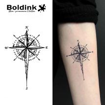 Boldink Navigator's Compass Temporäres Tattoo, Last bis 15 Tage, neue Technologie, magischer, wasserfester, semi-permanenter Aufkleber.