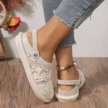 Sommer süße Sandalen Frauen geschlossene Zehen atmungsaktive Frauen Schuhe weiche Sohle leichte flache Sandalen Spitze Outdoor Casual Slides туфли