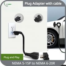 FITMPH adaptador NEMA 5-15p a 6-20R para carga ev, nivel 2, nivel 1