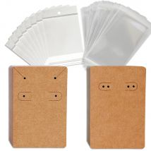 50pc 6x9cm Self-adhesive Plastic Cello Bag Earrings Display Necklaces KeyChain Cards for DIY Making Cardboard Jewelry Packaging