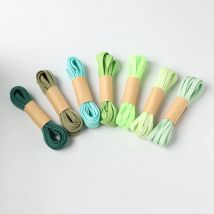 HIBERNI Flache Schnürsenkel für Sneakers, Segeltuchschuhe, 100/120/140 cm, Mint/Wald/Olivgrün |   Langlebige und stilvolle Schnürsenkel für Männer/Frauen
