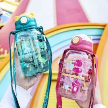 1PC Kubek na wodę dla dzieci Butelka na wodę dla dzieci ze słomką i uchwytem Przenośna butelka do picia dla dzieci