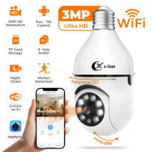 E27 Glühbirne Überwachungskamera Mini IP Kamera Auto Human Tracking Vollfarbe Nachtsicht Indoor WiFi Überwachungskamera