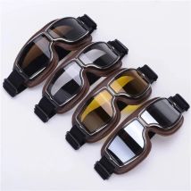 Motorradbrille, winddicht, Motorradhelm, Brille, Sonnenbrille, Retro, universell, faltbar, Leder, Retro, Motorradzubehör