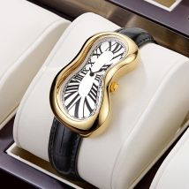 2025 new irregular shaped watch melting twisted shape y2k fashionable retro niche men's watch ins style quartz watch