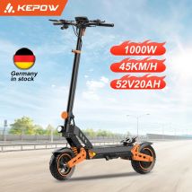 Scooter elettrico da 1000 W 20 Ah per adulti Portata 60 km, carico 45 km/h 150 kg, scooter per adulti da 10 pollici E Scooter Kickboard Skateboard D2pro