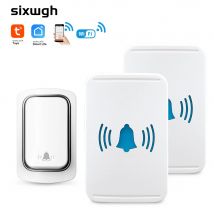 Sixwgh Tuya WiFi Outdoor Wireless Selbstgenerierende Türklingel 433 MHz Wasserdichte Türklingel 38 Smart Life Klingeltöne