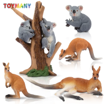 7Pcs Simulation Wildlife Tier Modell Spielzeug Mini Koala Känguru Figuren Puppen Action Figuren Spielzeug für Kinder Set Geschenk