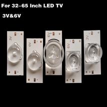 100 pzStriscia di retroilluminazione a LED universale 6V 3V Perline lampada SMD con lente ottica per riparazione TV LED da 32-65 pollici Manutenzione semplice