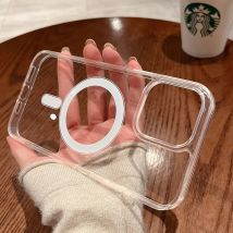 Magnetische Handyhülle für iPhone 16 17 Pro Max 13 11 15 14 12 17 Air 17 Pro Max Weiches Silikon Transparente stoßfeste Funda-Abdeckung
