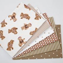 Cuore Dot Orso Twill Tessuto di cotone Cucito fai da te Patchwork Quilting Tissus Panno per il vestito fatto a mano del bambino e del bambino Giocattolo Tecido Tilda