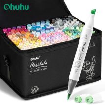 Ohuhu Honolulu 168 colori pennarelli set pennarelli per alcol artistici riutilizzabili doppia punta schizzi disegno manga materiale scolastico d'arte