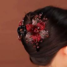 Elegante Kupferdraht Blume Braut Haarnadel Haarschmuck für Frauen Luxus Zirkon Hai Clip Kopfbedeckung Haarspange für Mama Tiaras