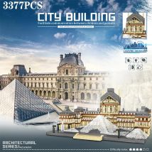 3377PCS Louvre Modello Building Blocks Attrazioni di fama mondiale Modello architettonico Street View Mattoni Giocattoli fai da te Regali per i bambini