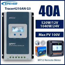 40A MPPT Solar Laderegler 12V 24V Batteriespannung Max Solarpanel 100V EPEVER Regler mit MT52 Datenmonitor