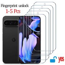 Desbloqueo de huella dactilar cristal templado para Pixel 9 Pro 10 8A 9A 10A 7 6A 7A 8 Pro Protector de pantalla Pixel 9 Pro XL lamina mica para Google Pixel 9 Screen Protector
