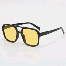 Fashion Korean Double Beam Sunglasses with Yellow Lenses