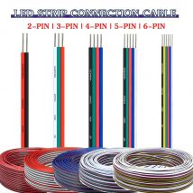 2-poliges 3-poliges 4-poliges 5-poliges 6-poliges flexibles LED-Kabel, 22 AWG-Verlängerungskabel, PVC-isoliertes rotes schwarzes Kabel für WS2812B WS2813 5050 LED-Streifen