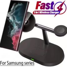 Caricabatterie wireless magnetico 3 in 1 per Samsung Galaxy S25 S24 S23 Orologio 8 7 6 5 4 3 Active 1 2 Auricolari Stazione di ricarica super veloce