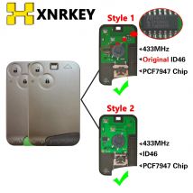 XNRKEY Aftermarket / OEM PCF7947 Chip 433 MHz Fernbedienungsschlüssel für Renault Laguna Espace Smart Card