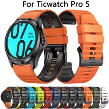 Per TicWatch Pro 5 cinturino per orologio 24mm Correa cinturino in silicone per TicWatch Pro5 cinturino Smartwatch accessori braccialetto sportivo