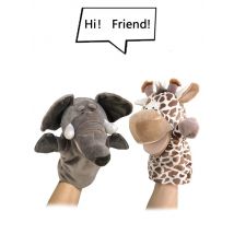 Soft Stuffed Toy Doll Animal Plush Doll Educational Baby Toys Lion Elephant Monkey Giraffe Tiger Bunny Kawaii Hand Finger Puppet